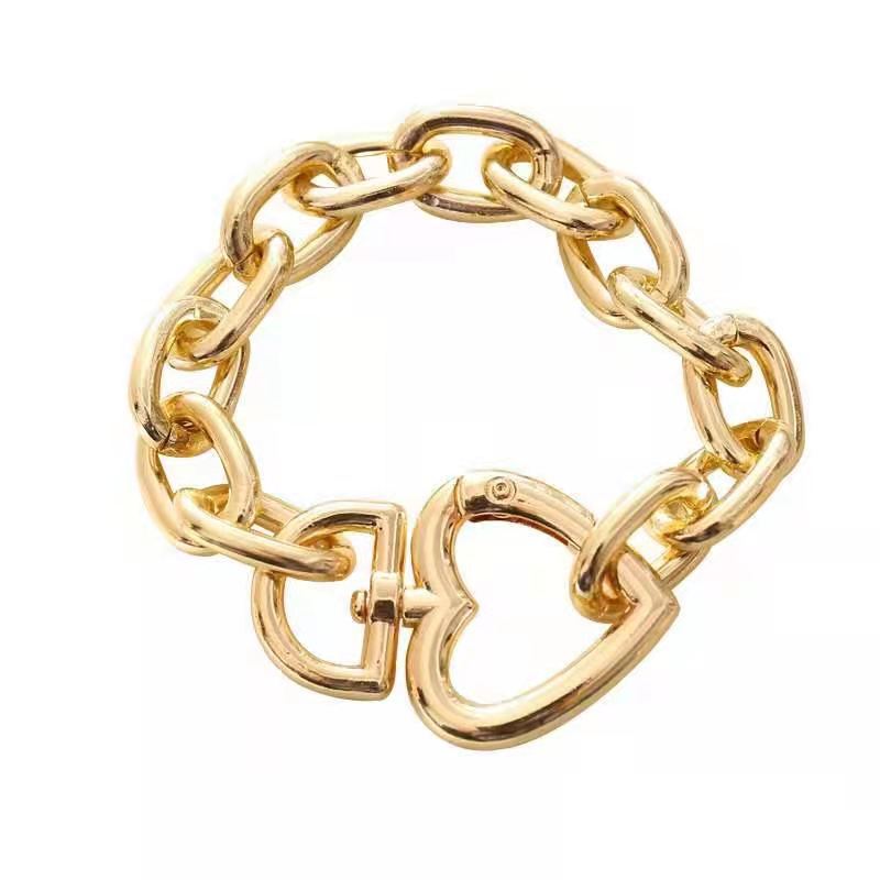 3:Heart Bracelet Gold, Length 20cm