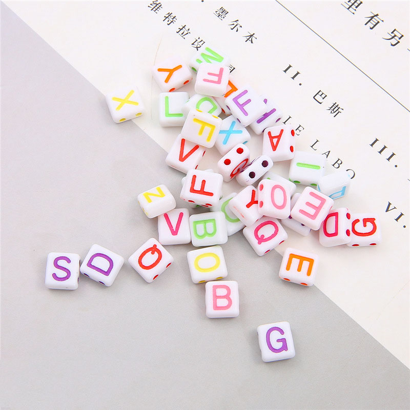 8.1x7.5mm square white with color characters about