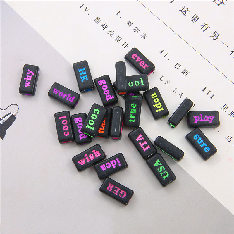 14.7x7.4mm rectangle black with color characters a