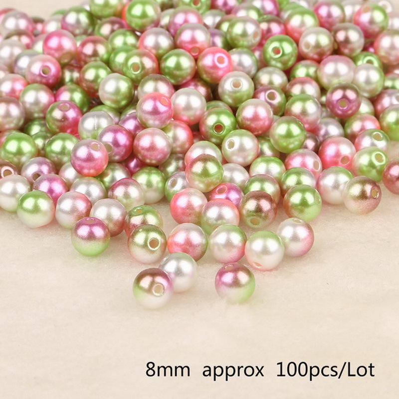 12:Pink white light green diameter 8mm