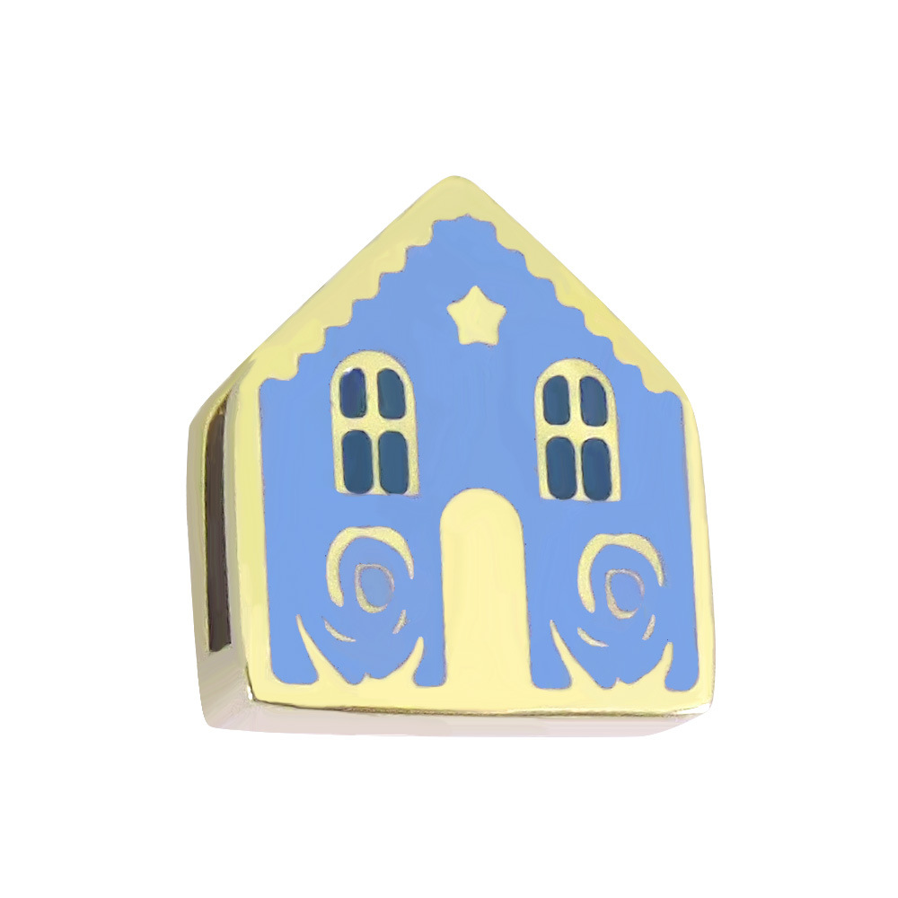8:house, gold blue
