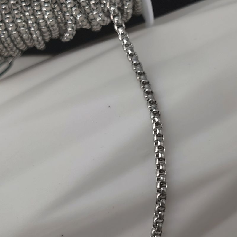 7:2mm pearl chain steel color