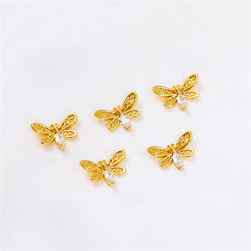 1:Butterfly inlaid zircon 14x9mm with an aperture of about 0.4mm