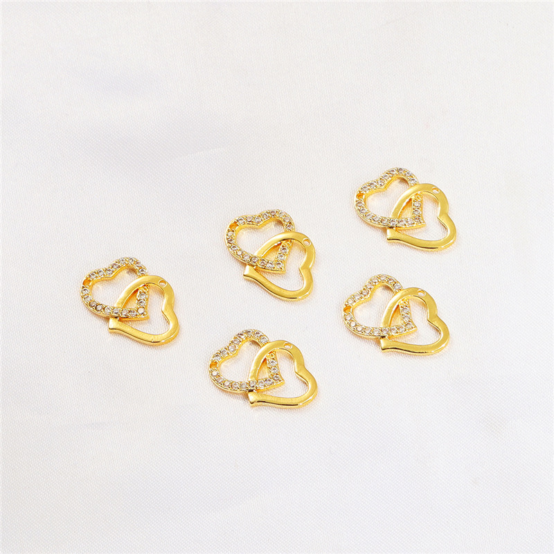 Double heart 18.5x13mm aperture approximately 1mm
