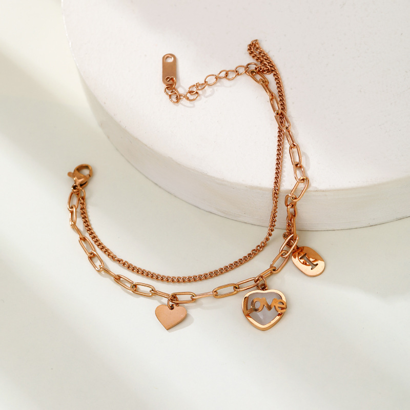 4:Bracelet, rose gold, length 16cm