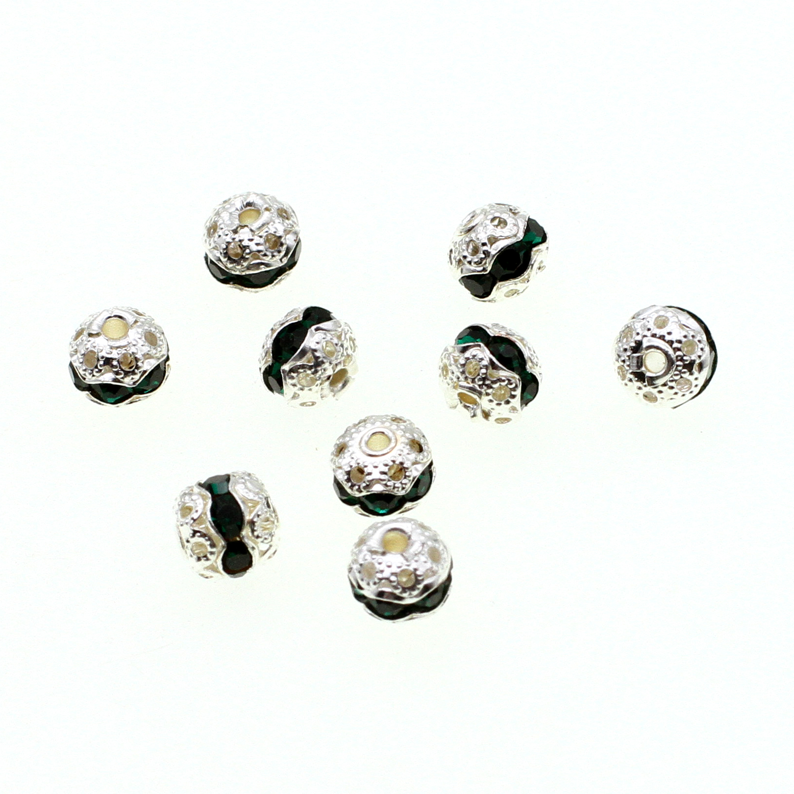 Silver black diamond 6mm