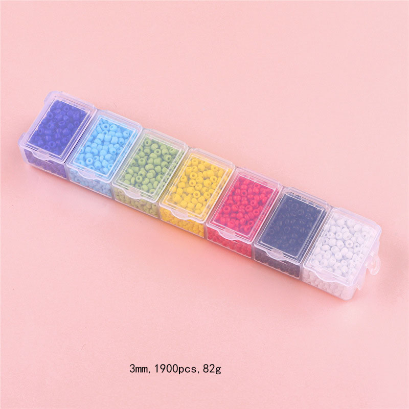 3mm solid color rice bead material package