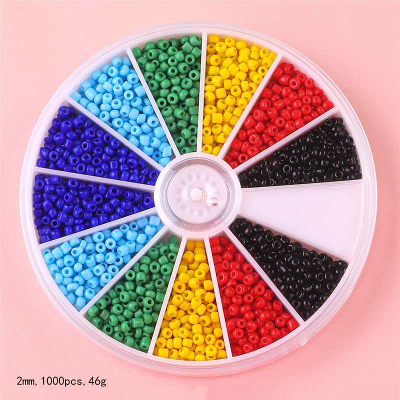 2mm Solid Color Rice Beads 12 Grids Mixed