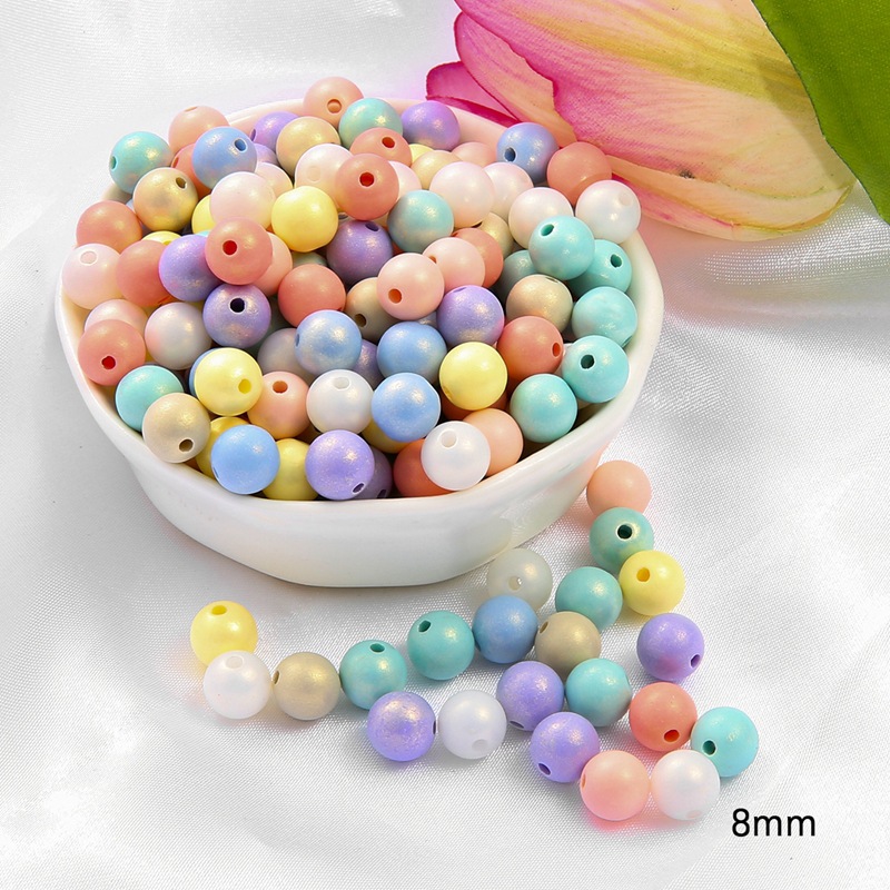 8mm ice cream colored beads about 120 / pack