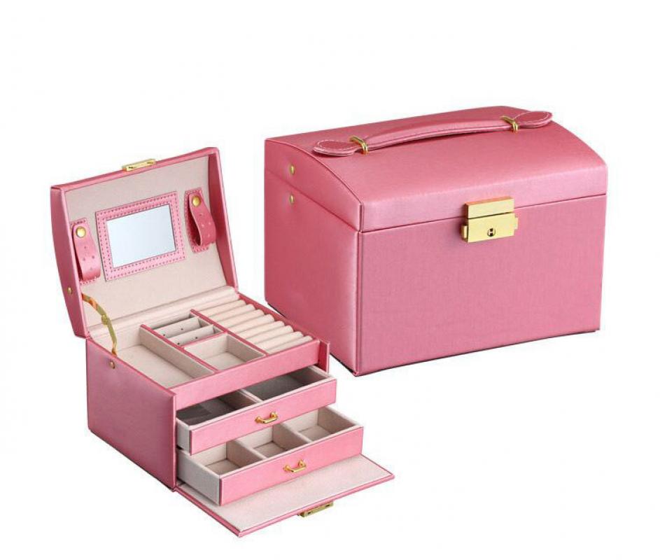 double jewelry box pink