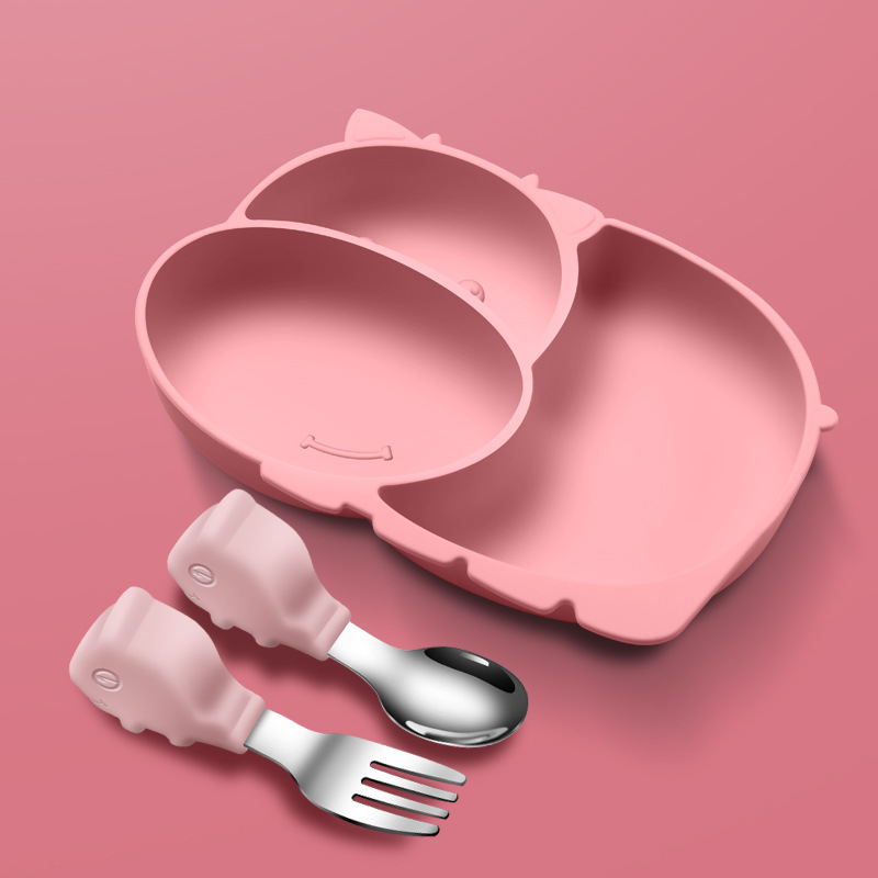 Pink table with pig spoon fork OPP bag