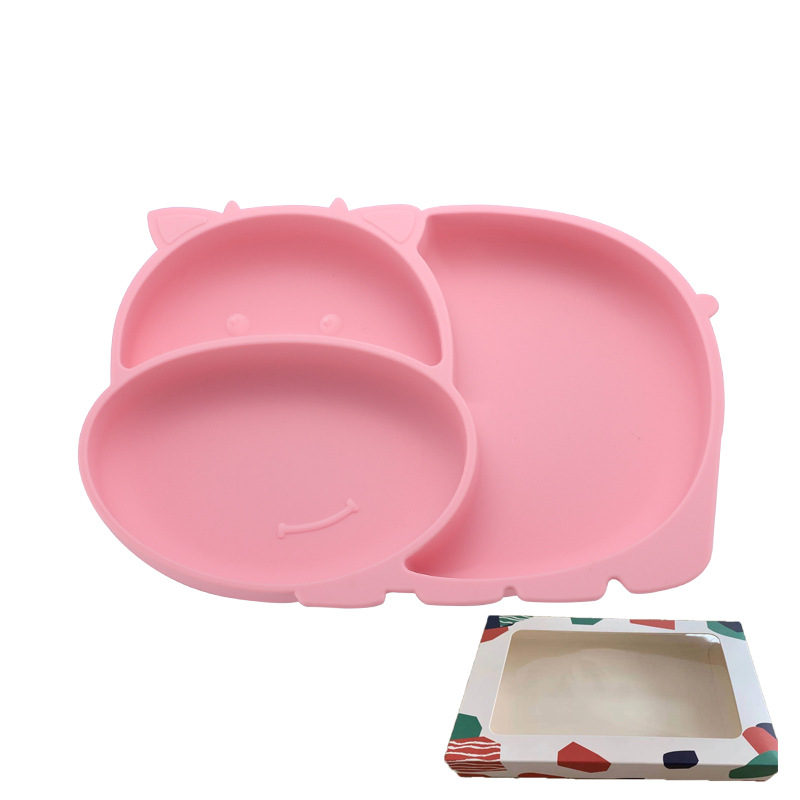 Pink dining plate   colorful box