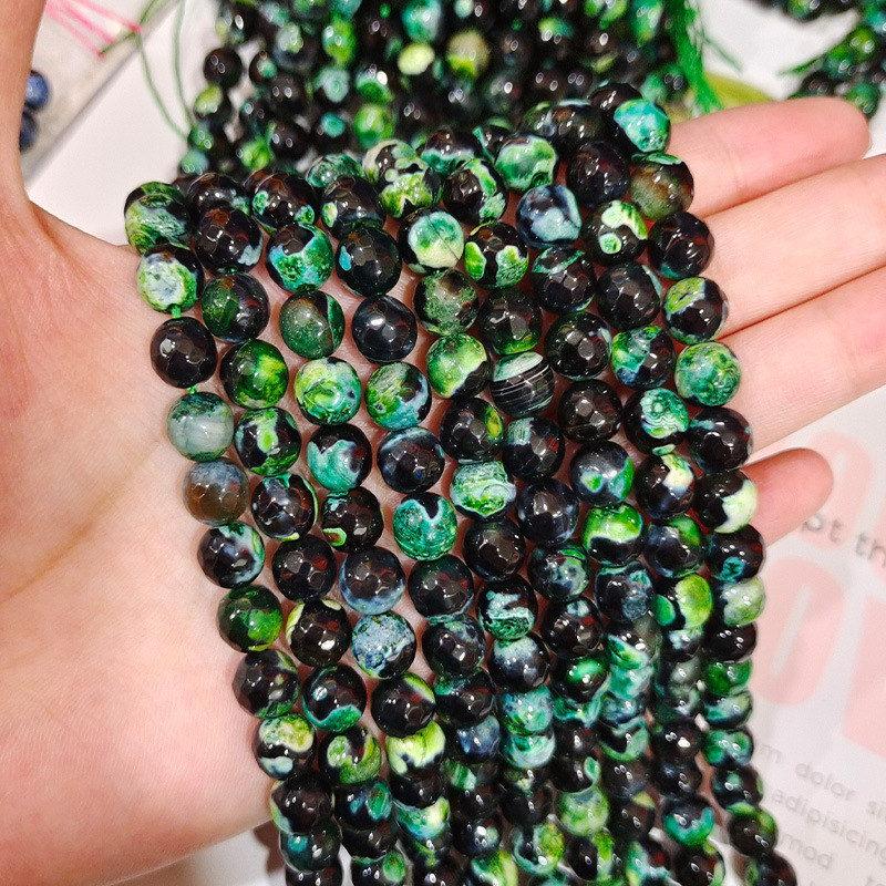 Green double fire agate