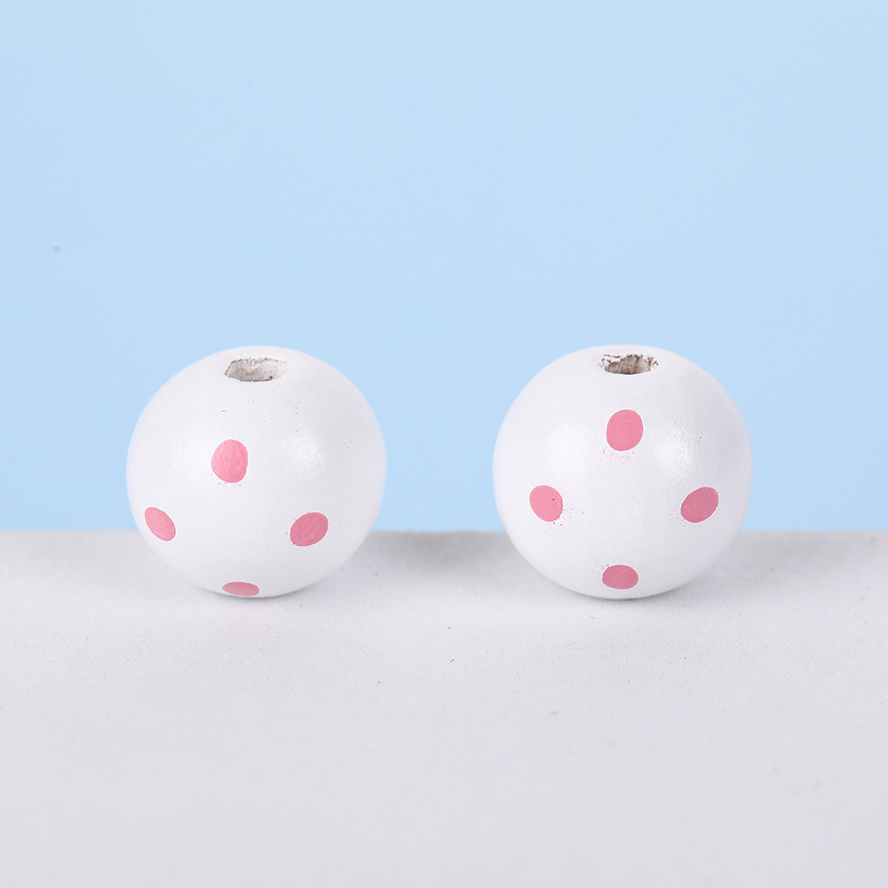 1:Pink dots printed on white