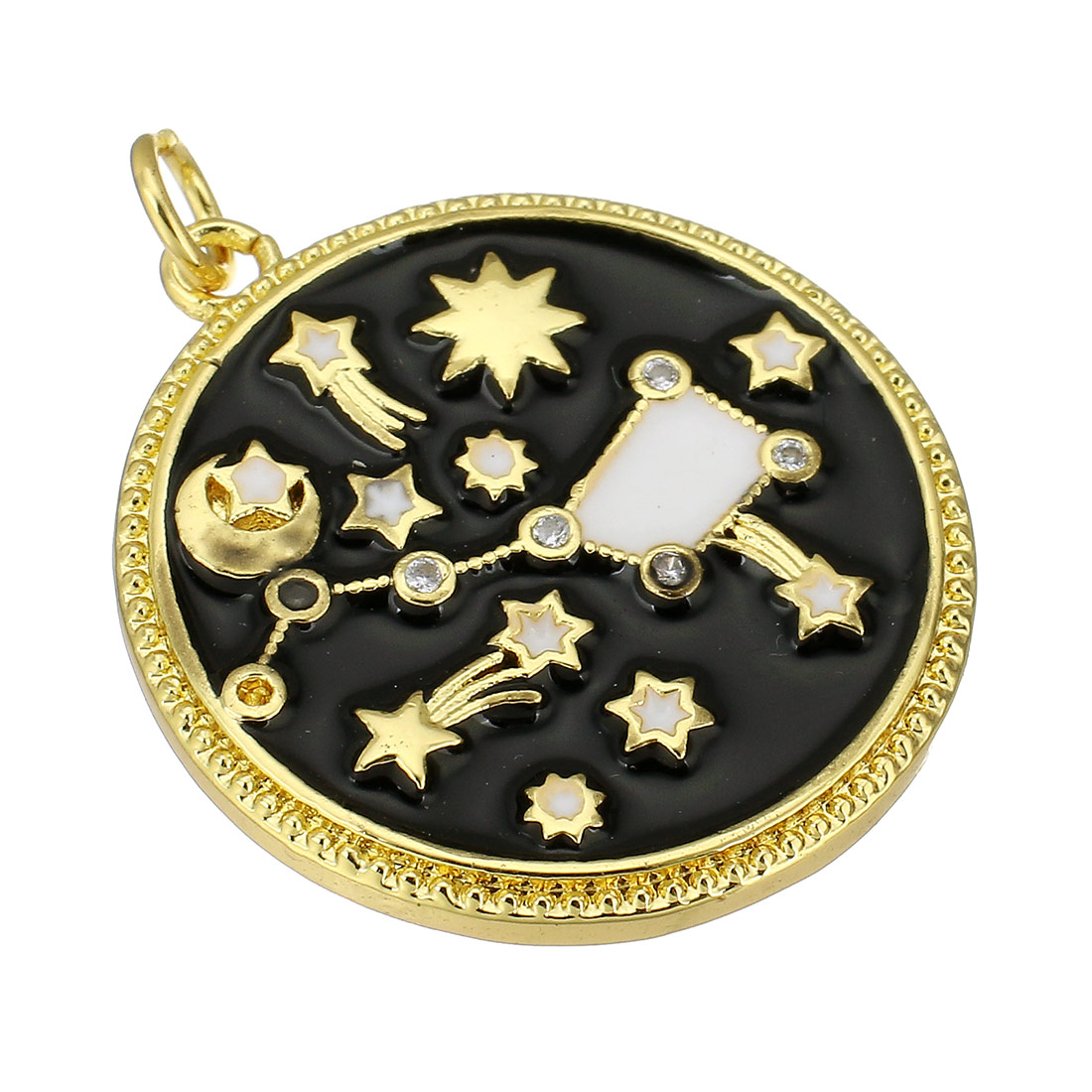 gold color plated with black enamel