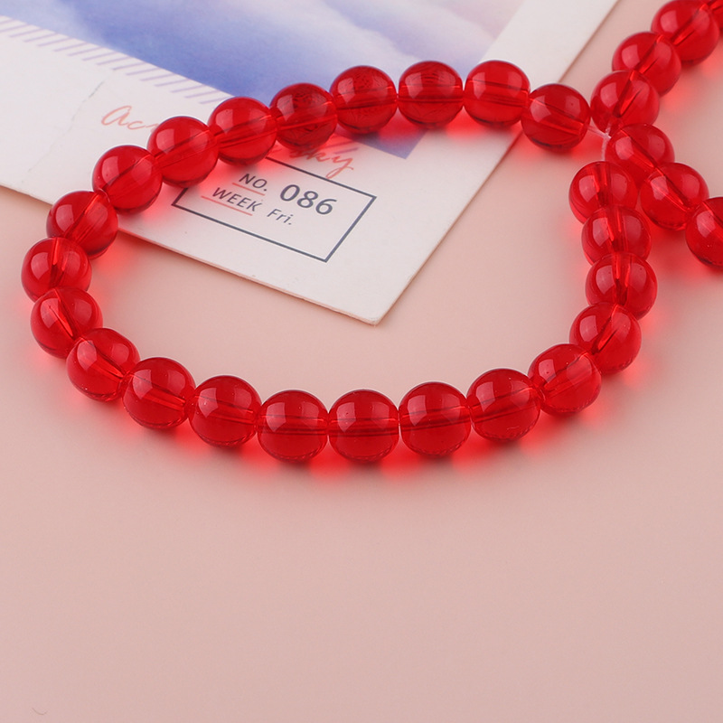 About 52 red beads 6mm/pack