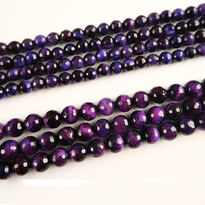 Purple, Faceted Round 6mm
