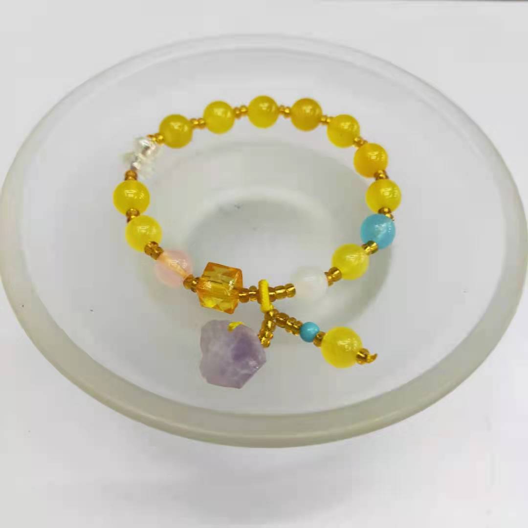 Yellow Agate + Amethyst