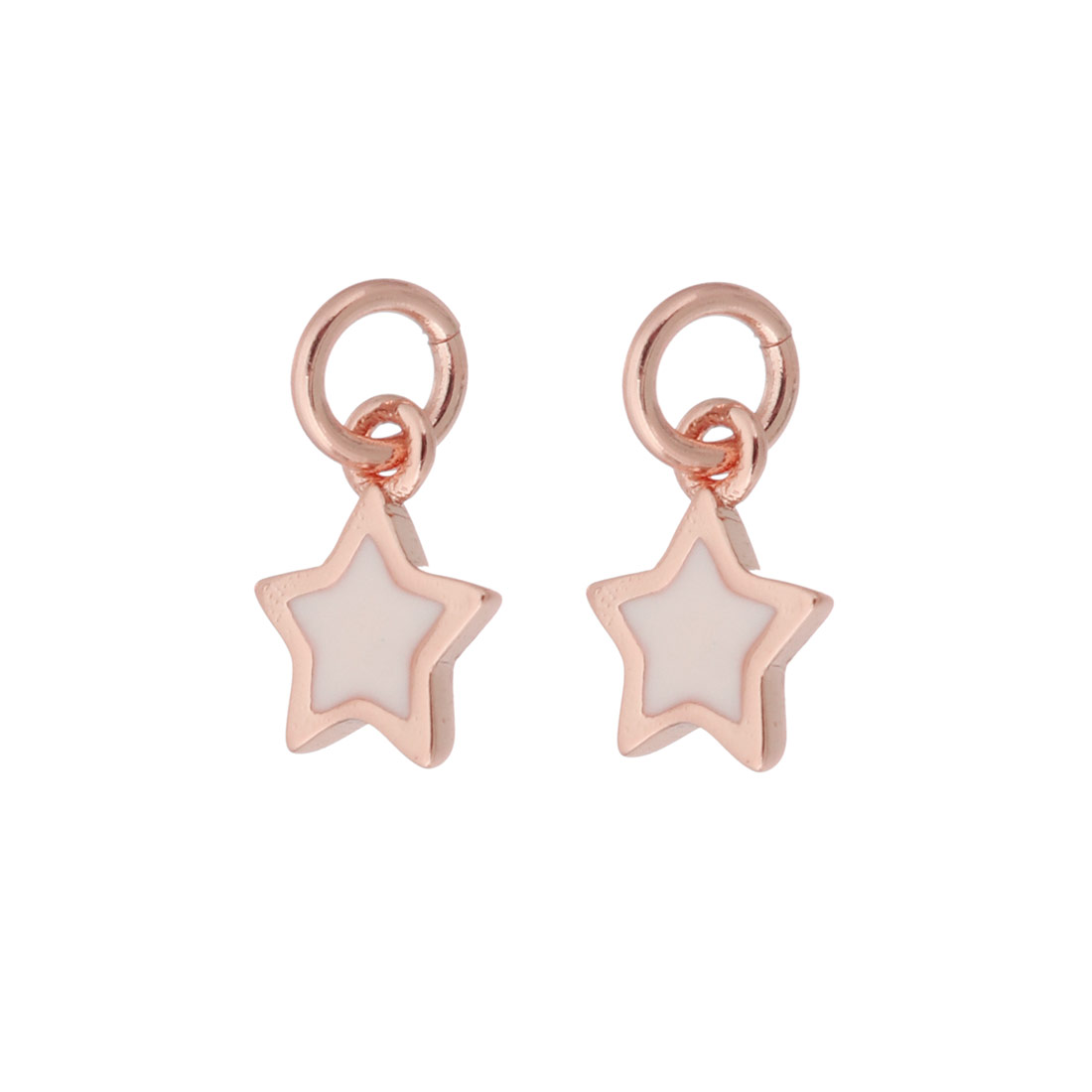 3:rose gold color plated with white enamel