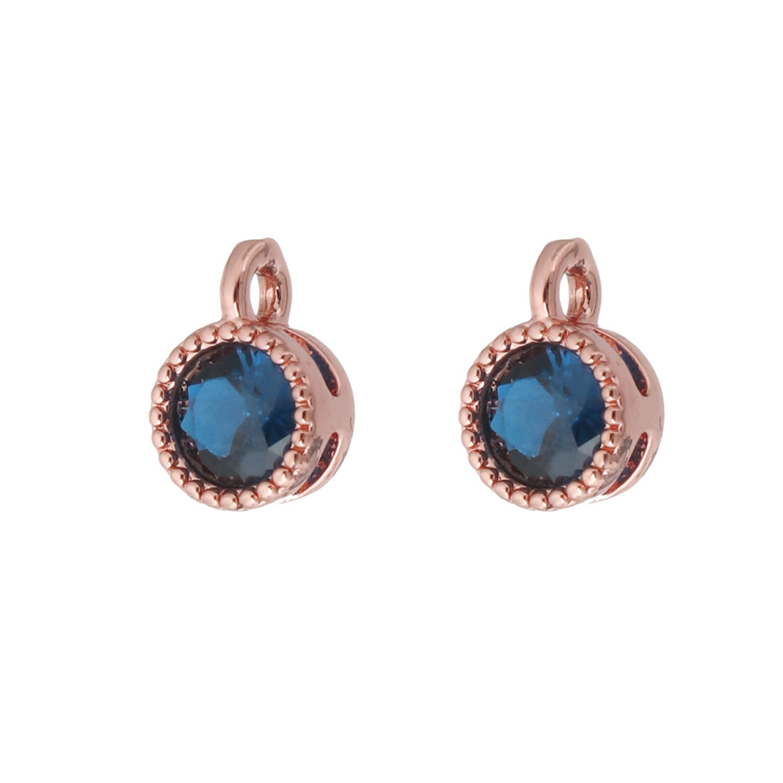 rose gold plated with blue CZ