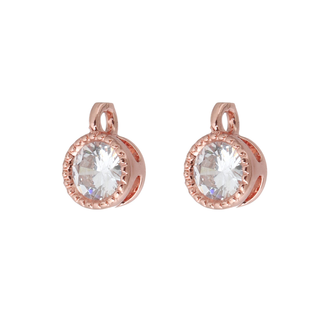  rose gold color plated with clear CZ