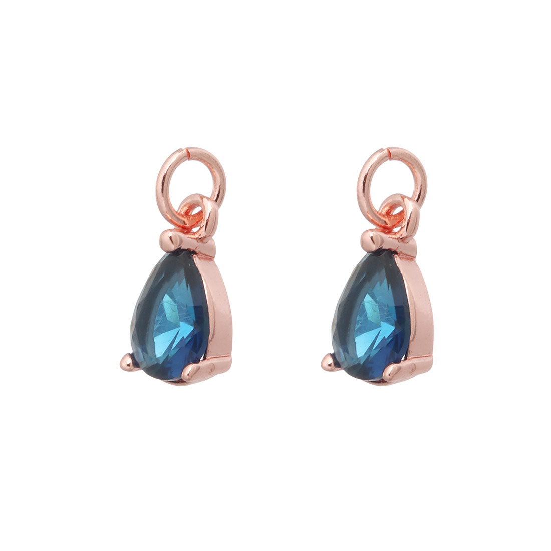 rose gold plated with blue CZ