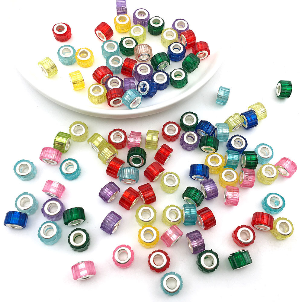Mix 10 faceted colored beads-13969