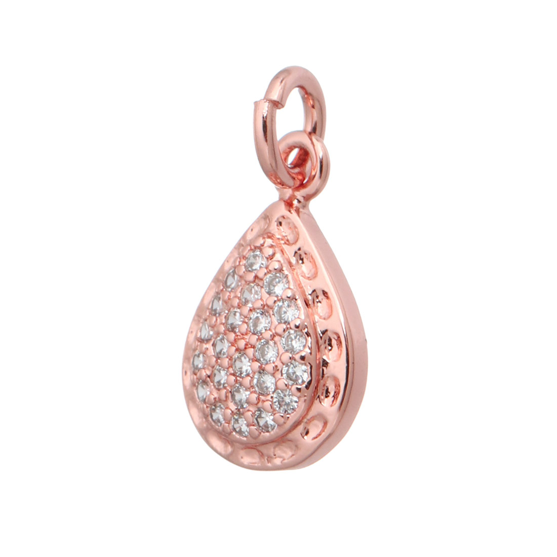 rose gold color plated with clear CZ