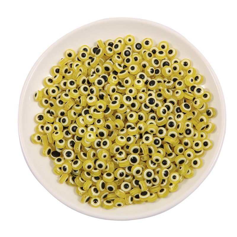 Yellow diameter about 8mm thickness about 5mm aper