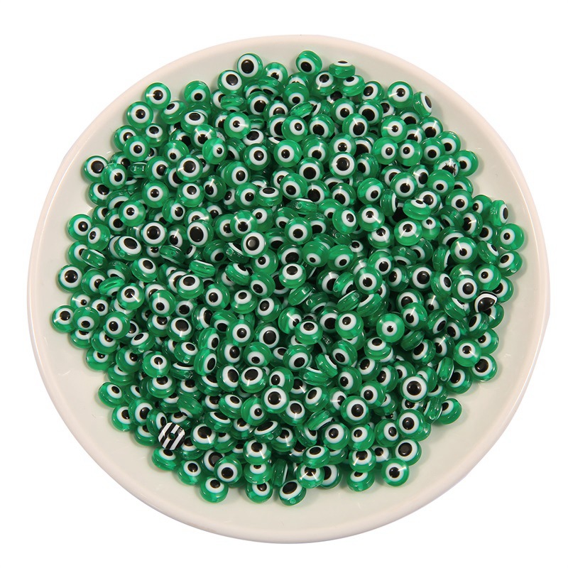 Dark green diameter about 8mm thickness about 5mm