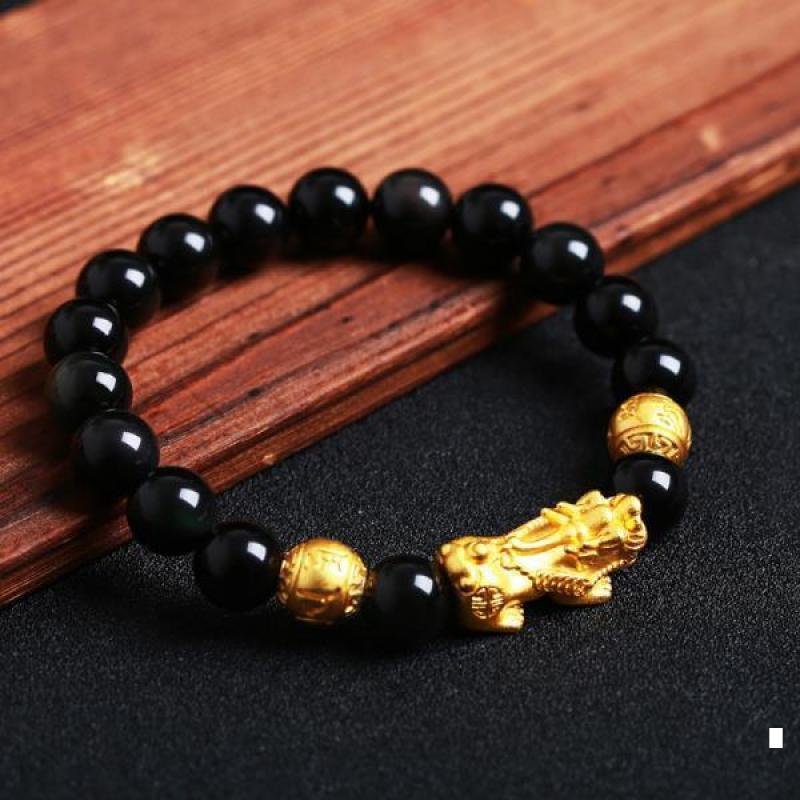 Obsidian 14mm PI xiu bracelet