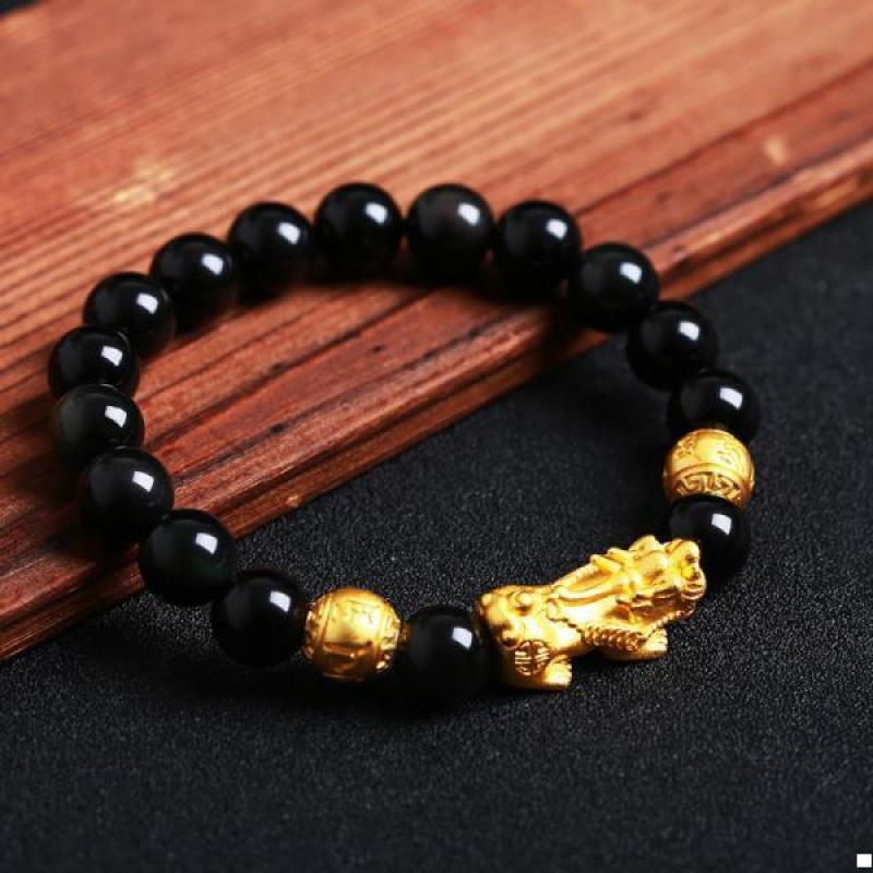 Obsidian 12mm PI xiu bracelet