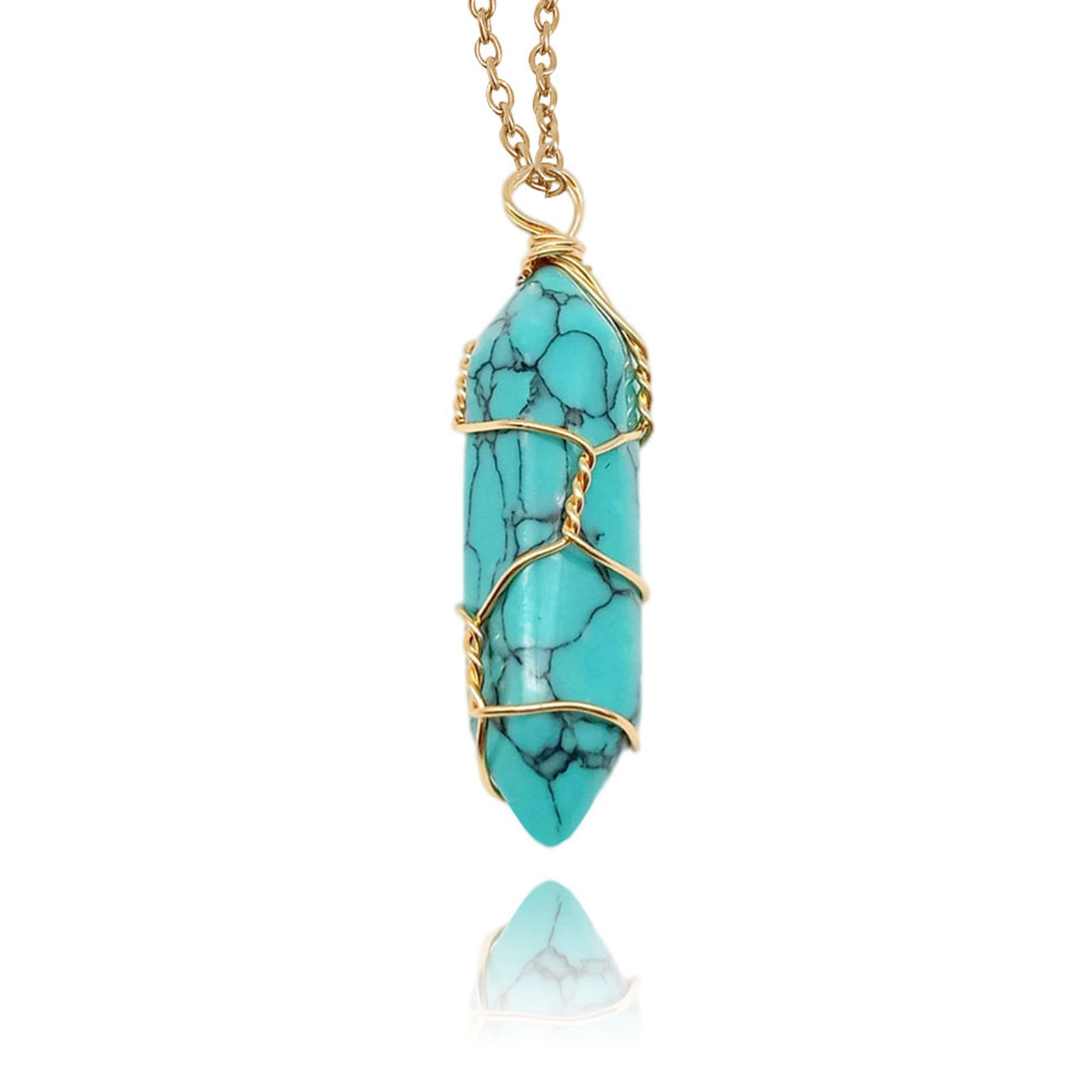 9:K gold all-wrap turquoise