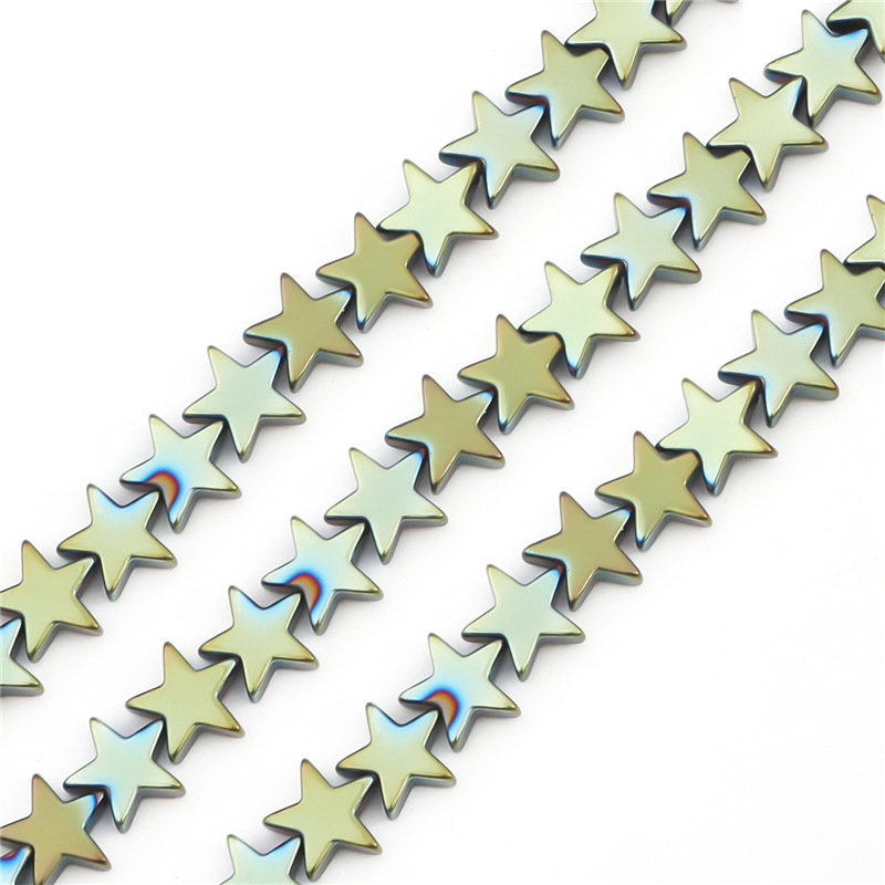 Electroplating light green five-pointed star 6mm a