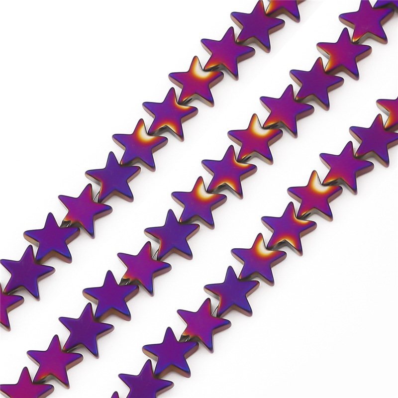 Electroplating purple five-pointed star 4mm apertu