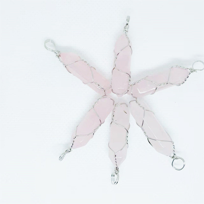 3:Pink crystal (silver winding)