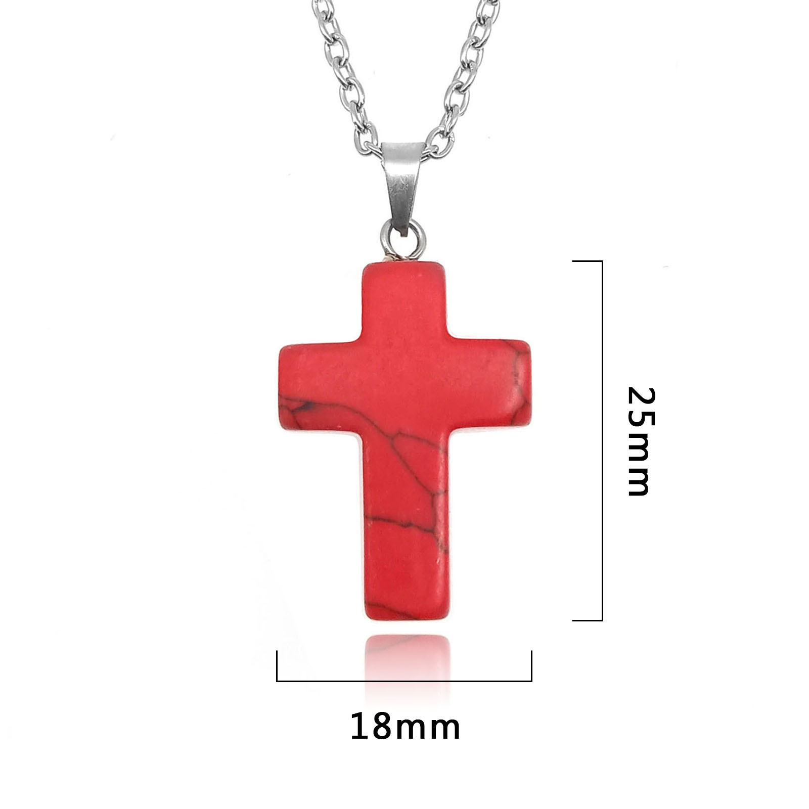 1:The pendant is about 18mm long, about 25mm high, about 5mm thick, and the chain is about 50cm long