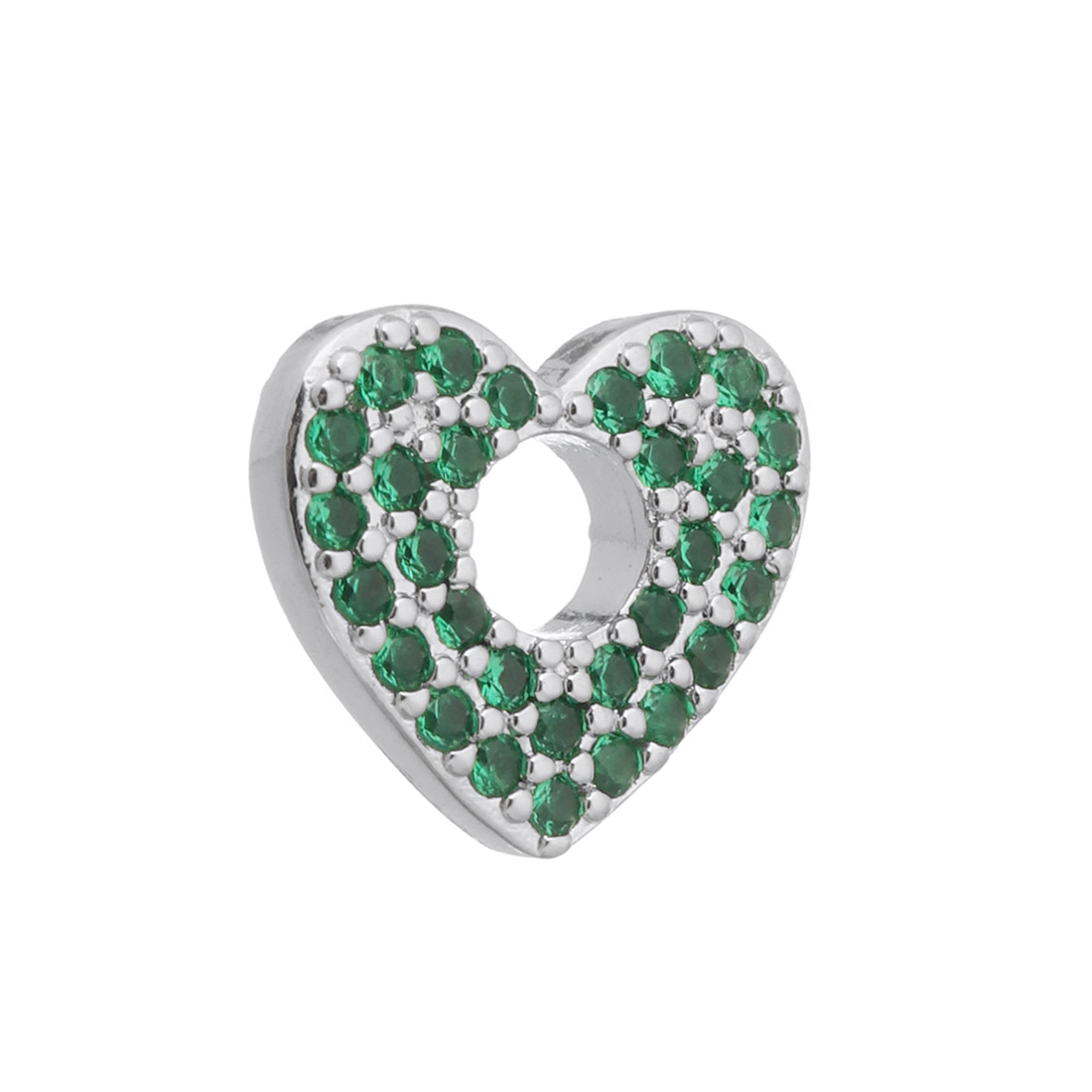  platinum color plated with green CZ