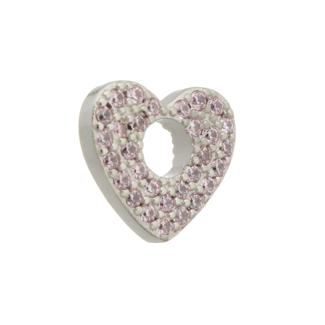 platinum color plated with pink CZ