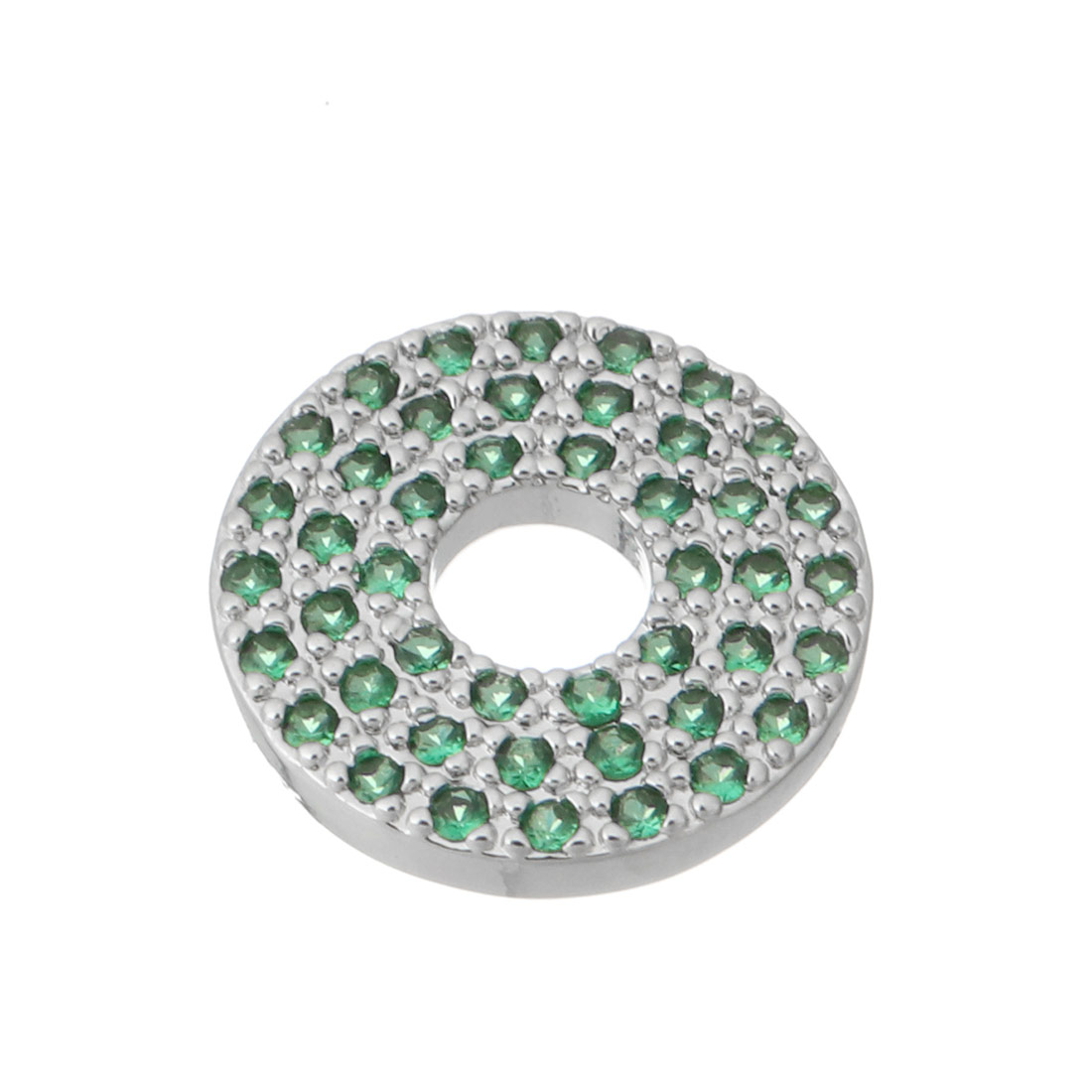 platinum color plated with green CZ