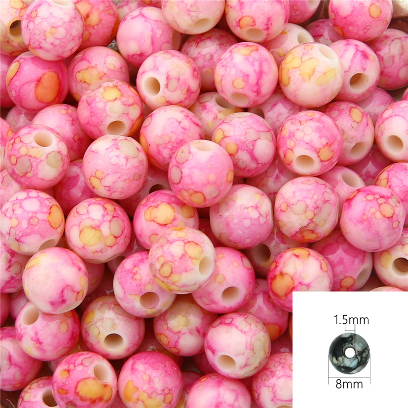 26:Pink 8mm about 100 pcs/pack