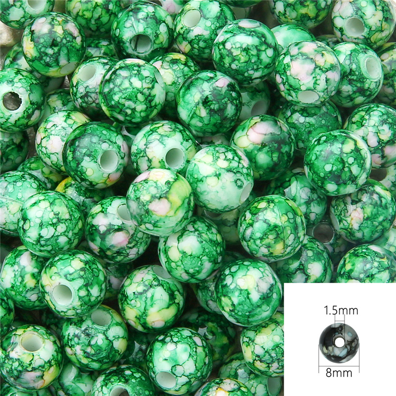 Dark green 8mm about 100pcs/pack