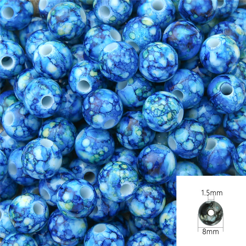 About 100 pcs/pack of dark blue 8mm