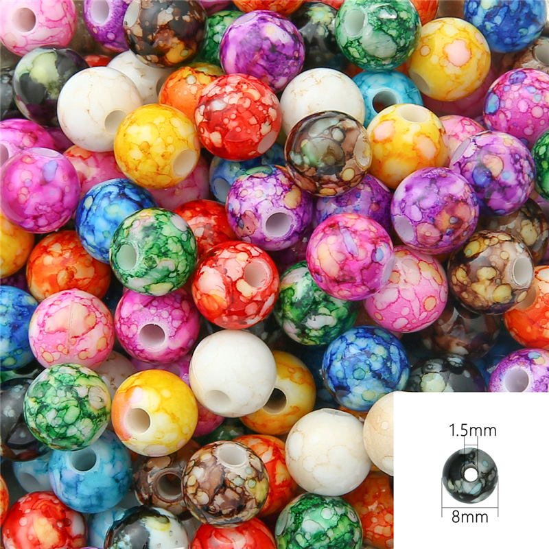 Mixed color 8mm about 100 pcs/pack
