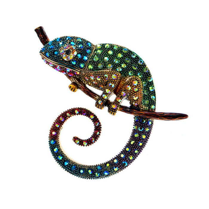 2:Chameleon with blue head and green back