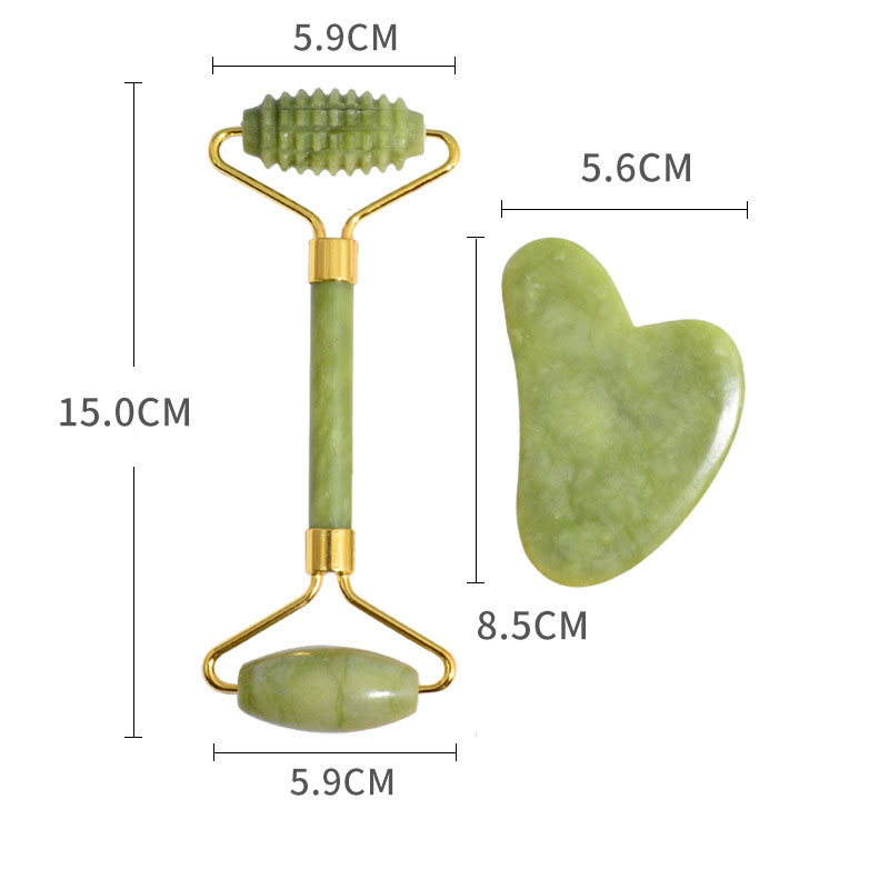 155x59mm, 51x55mm green phoenix jade thorn head straight rod small double   thickened heart version