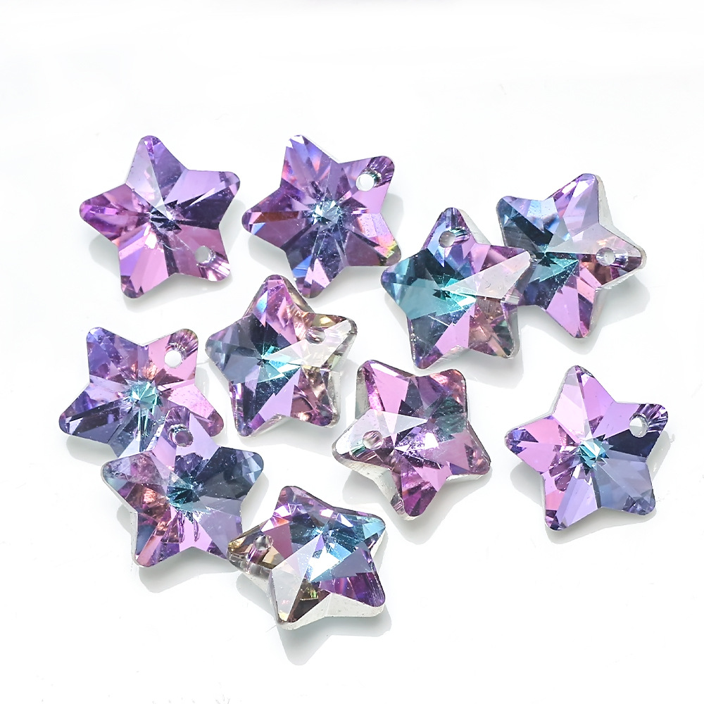 14MM pendant with star pink and purple plating