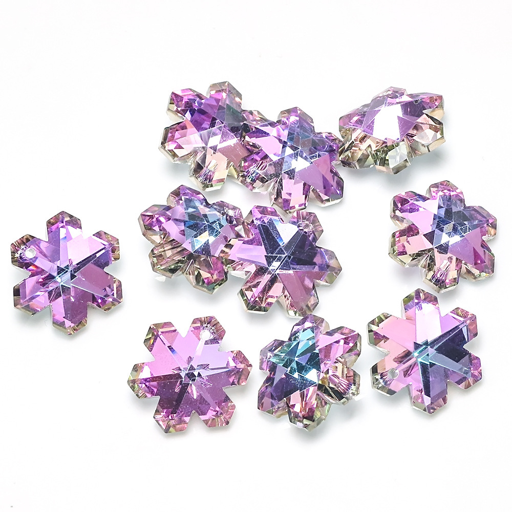 20MM ice flower pink and purple plated pendant