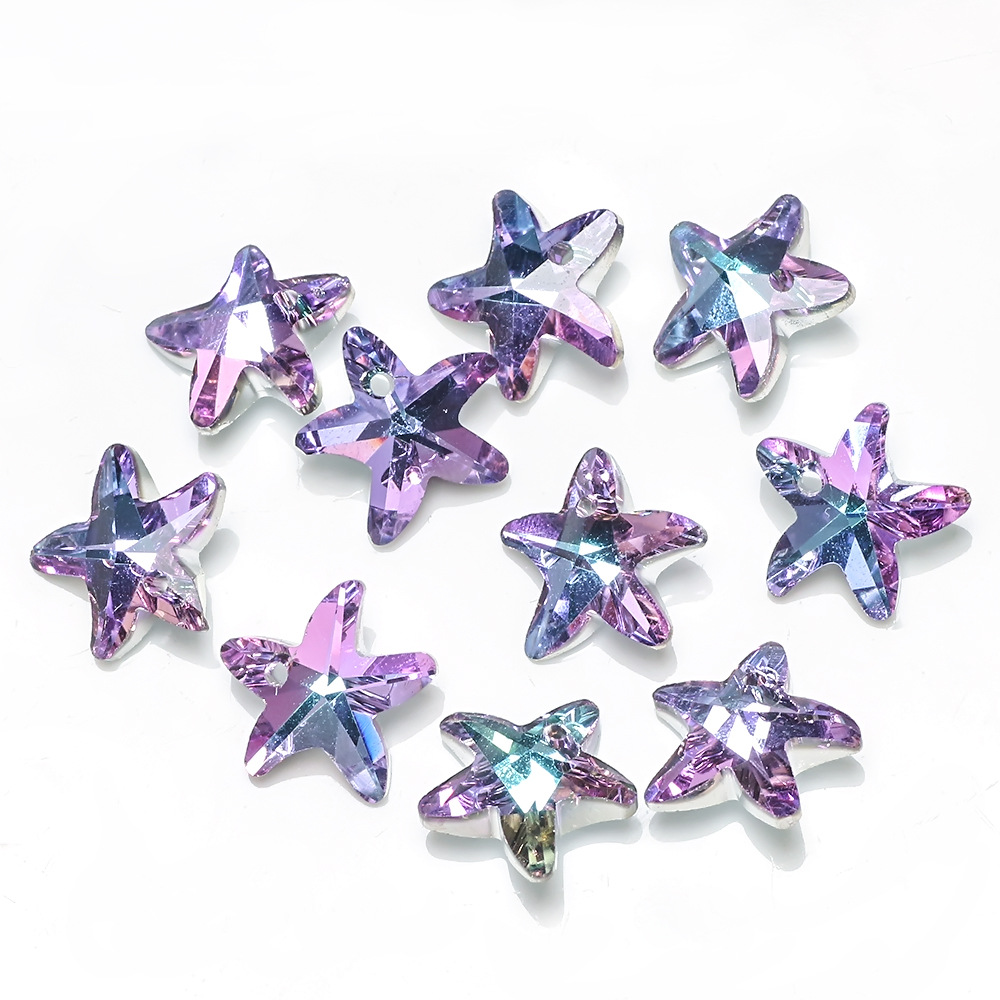 14MM starfish pink and purple plated pendant