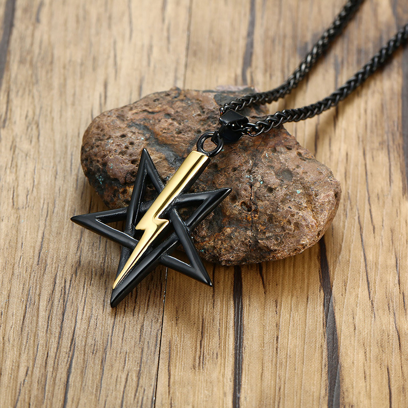 Black pendant with chain 60CM